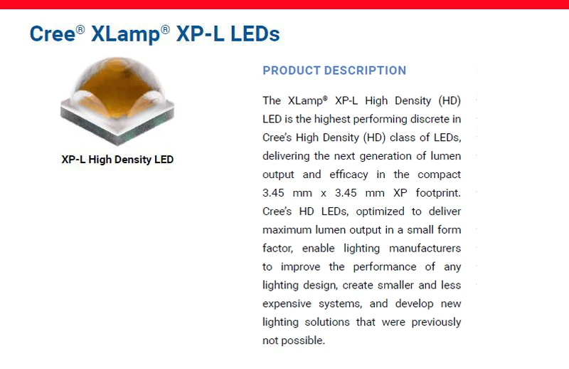 CREE XP-L V5 details