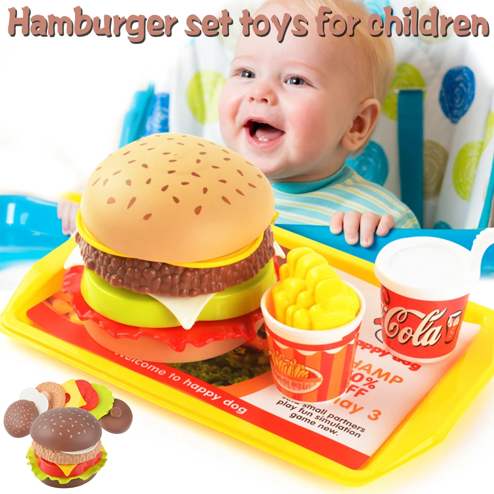 Детские игрушки, игрушечный гамбургер, детский игровой домик, игрушка для моделирования, еда в сборе, фигурка гамбургера, модель, развивающие игрушки
