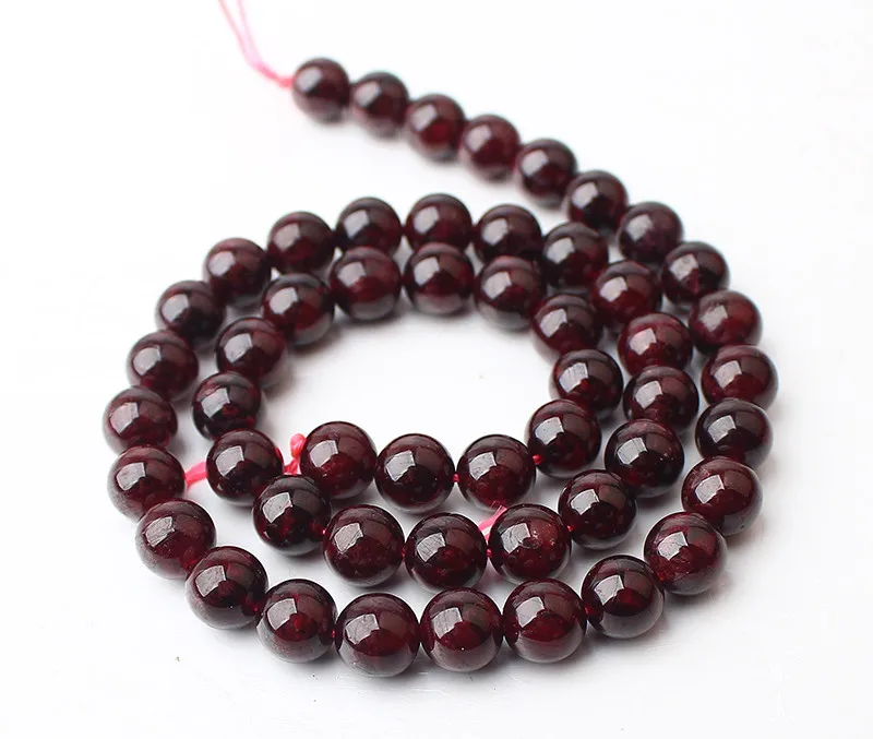 natural round garnet beads-1