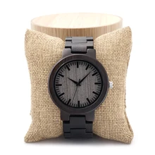 BOBO OISEAU C30 Hommes Marque Designer Cadran En Bois Plein Ébène En Bois Montres à quartz Japon 2035 Miyota Mouvement Bande de Bois Montre pour Hommes