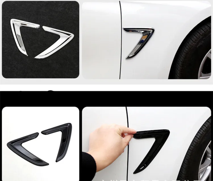 

2PCS Car Front Fender Side Air Vent Cover Trim Shark Gills Side Vent Sticker for BMW e90 e60 f30 f18 f48 f25 f26 1345series x1