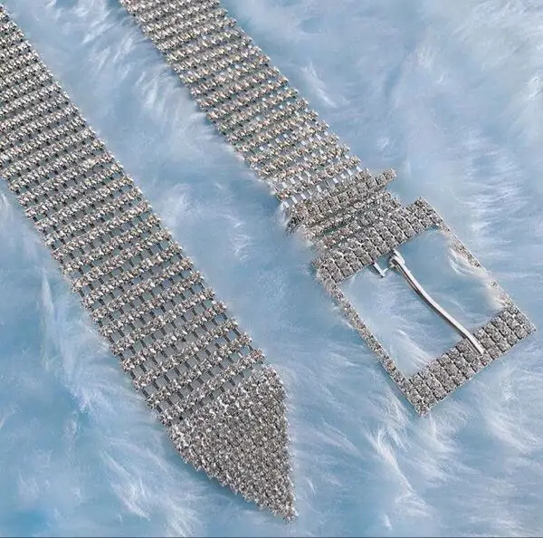 Harajuku ins популярный Винтажный стиль Модные женские сверкающие алмазы металлические ремни ремень YQ-821