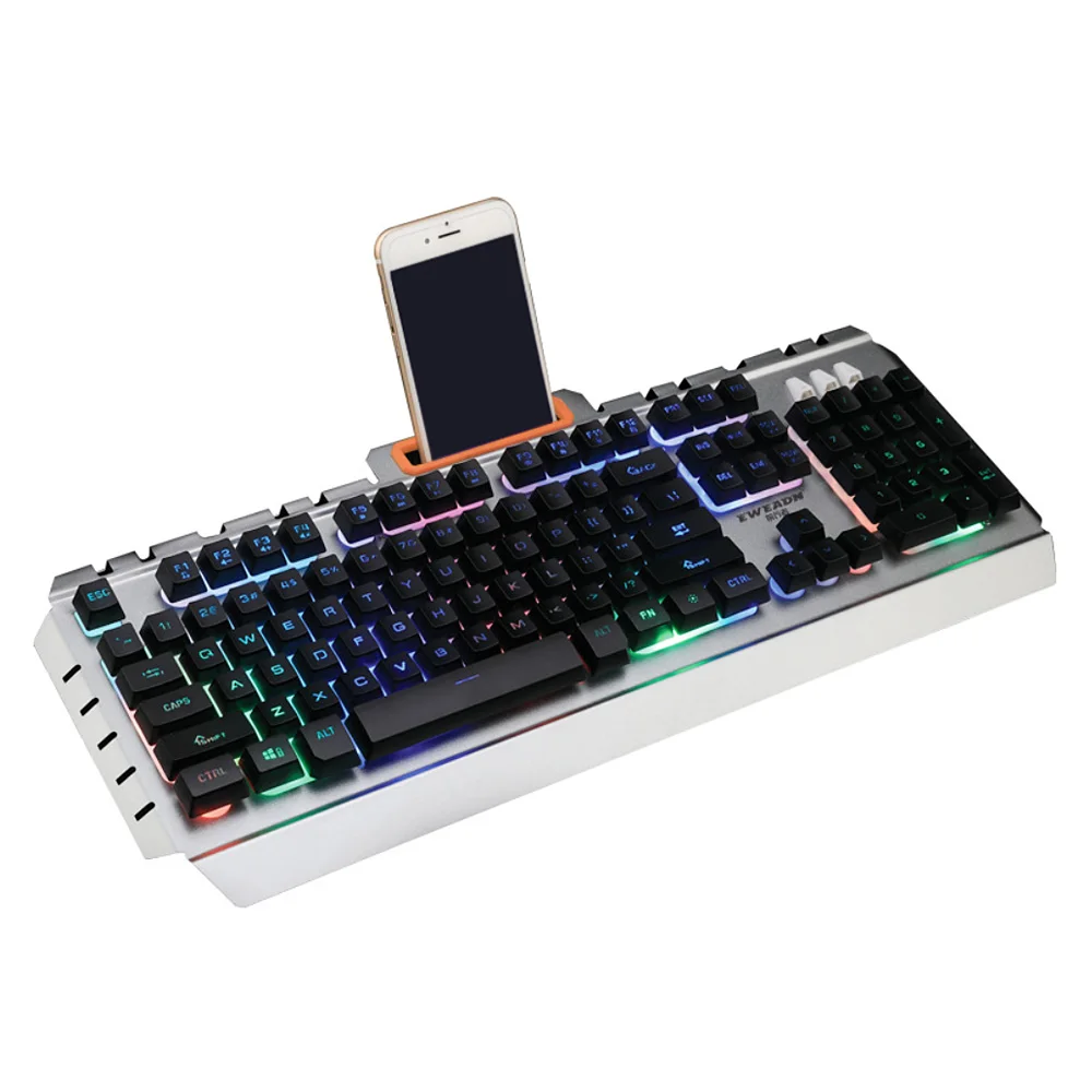 Elisona LED Backlight 104 Key USB Wired Mechanical Feel Gaming Gamer Keyboard Keypad Key Board Pad