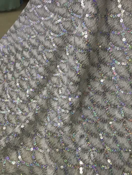 

sequins lace fabric S-63418 Popular embroidery African tulle lace French net fabric