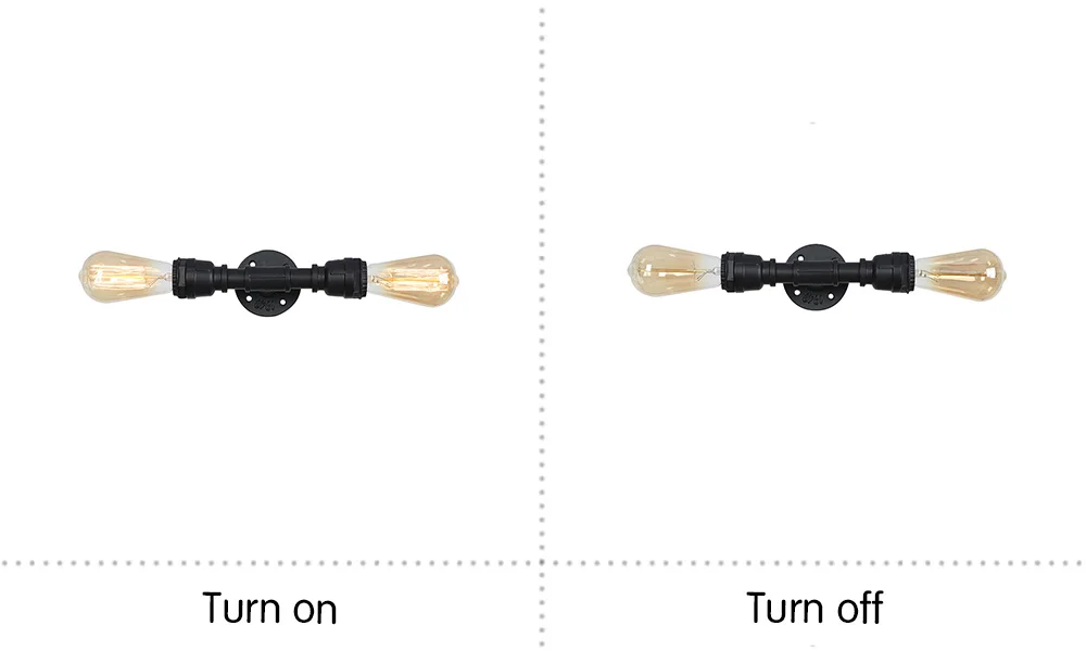 Двойной ретро настенный светильник светодиодный Эдисон E27 черный железный водопровод лампа Лофт Винтаж бра настенный светильник s светильники домашний Декор Светильник ing
