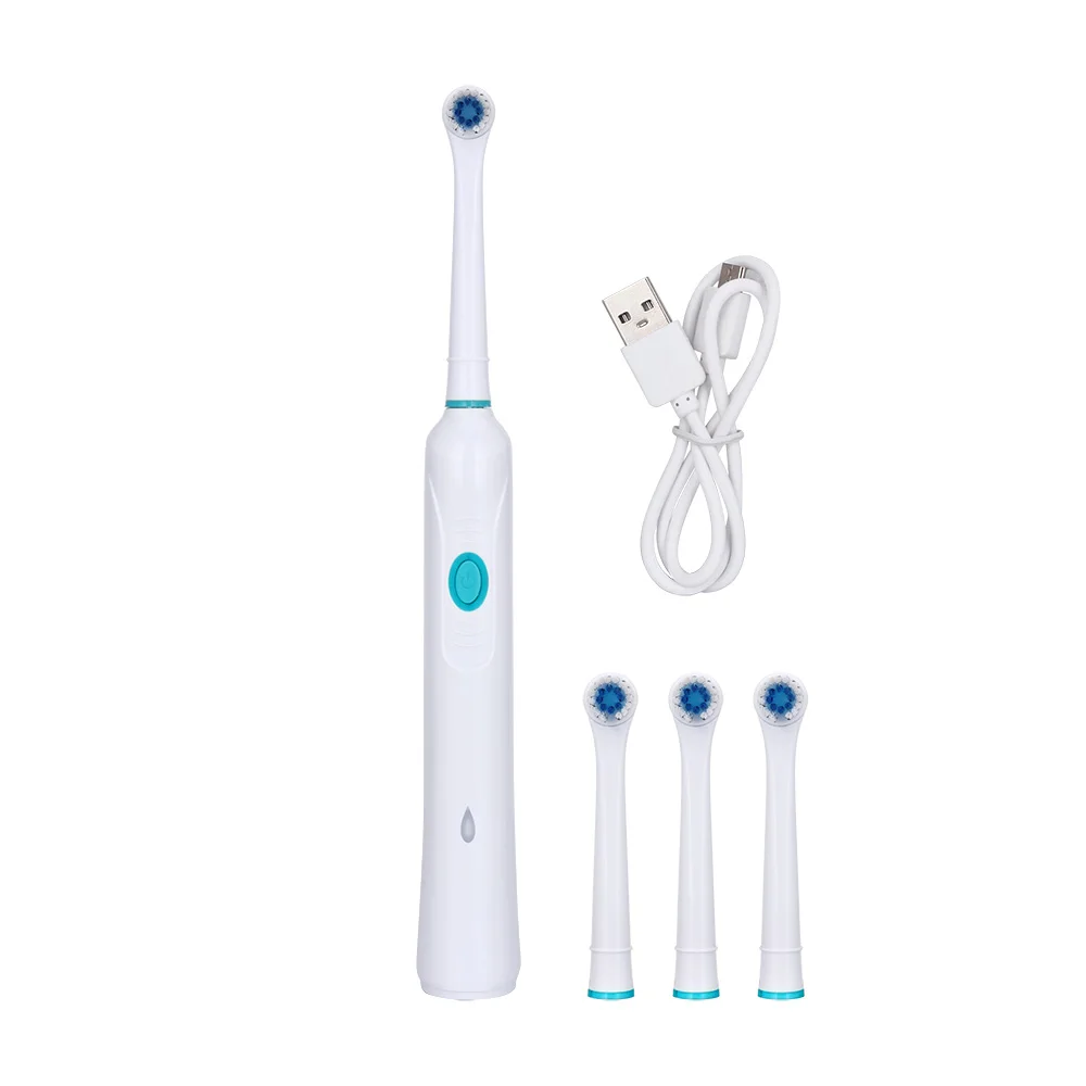 

AZDENT 3 Modes Electric Toothbrush Rotating Type USB Charger Rechargeable Tooth Brush Deep Cleaning with 4pcs Soft Heads Adults