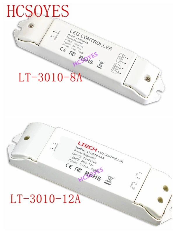 

LTECH LED controller LT-3010-8A/LT-3010-12A Led Power Repeater(amplifier) accept PWM control DC12-24V for single color led strip