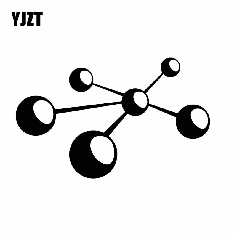 

YJZT 15.2CM*9.4CM Atheist Symbol Atomic Science Physics Chemistry Art Car Sticker Cool Black/Silver C27-0280