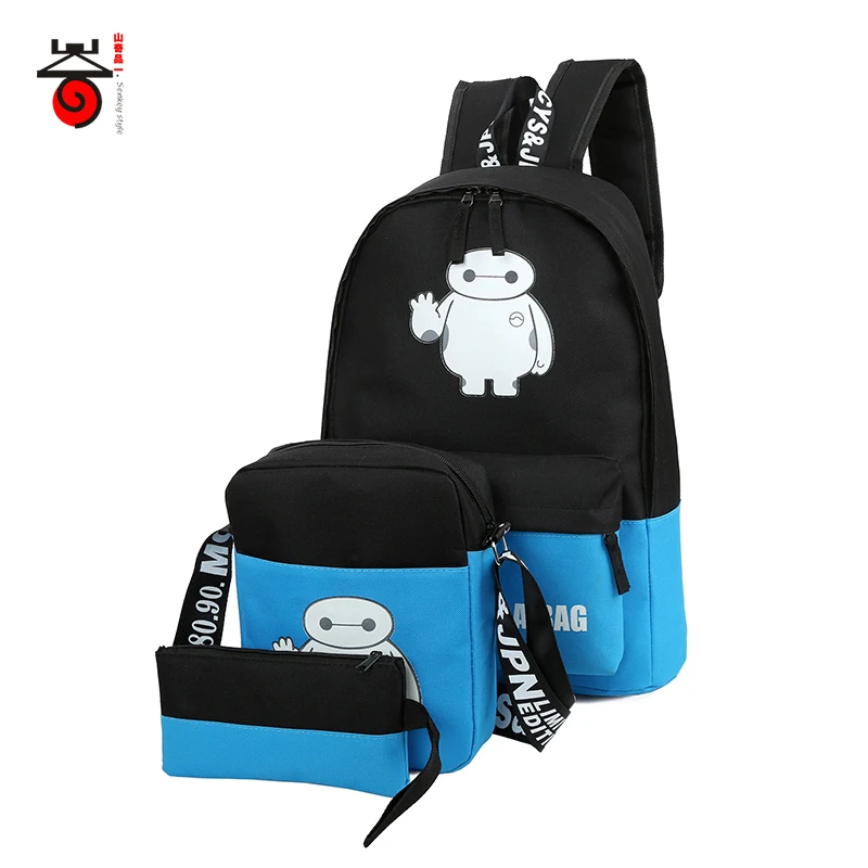 

Senkey style Fashion Sets Girl Nylon School Bags Luminous Printing Men Backpacks For Teenager Mochila Light Kid Women Backpack