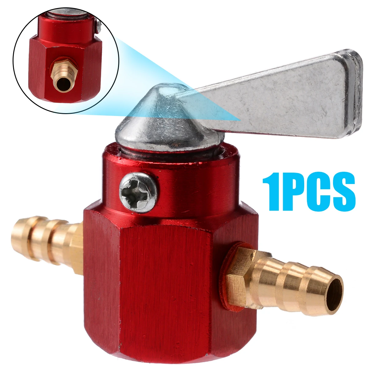 

Mayitr 1pc 6mm On-Off Petrol Fuel Tap Petcock Valve Switch Motorcycle Scooter ATV Red Gold Aluminium