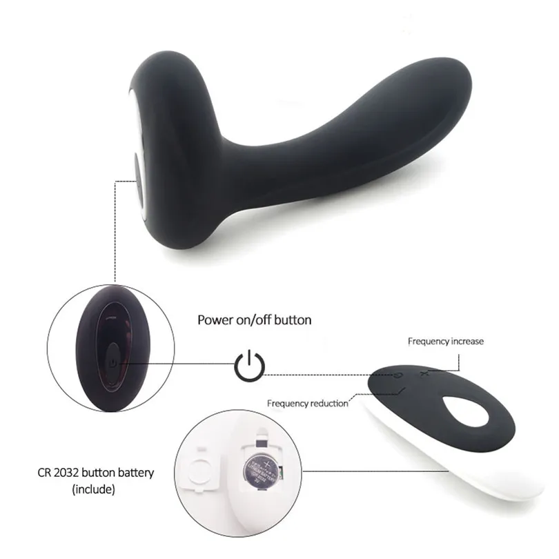 Prostate Vibrator Silica gel Waterproof Remote Control 10-Frequency Prostate Vibrator USB Charging Massage Silica Gel   (2)
