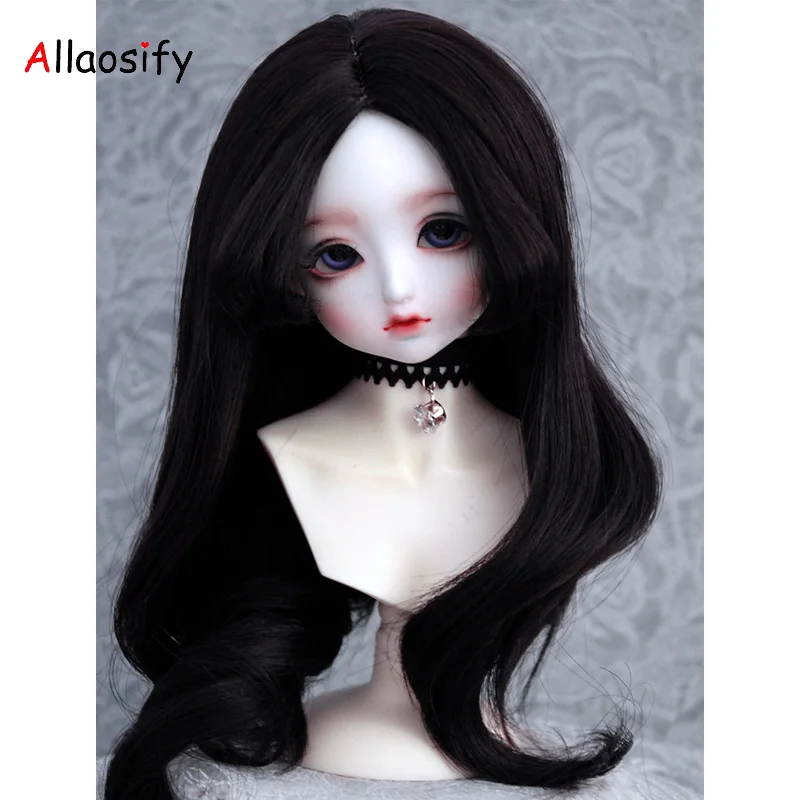 Волосы Allaosify bjd 1/3 1/4 1/6 кукла BJD высокотемпературный парик для девушек длинные