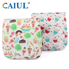 CAIUL Camera Bag With Icecream Pattern PU Leather Shoulder Bag With Straps For Fujifilm instax mini 8/mini8+/mini 9 Camera Case