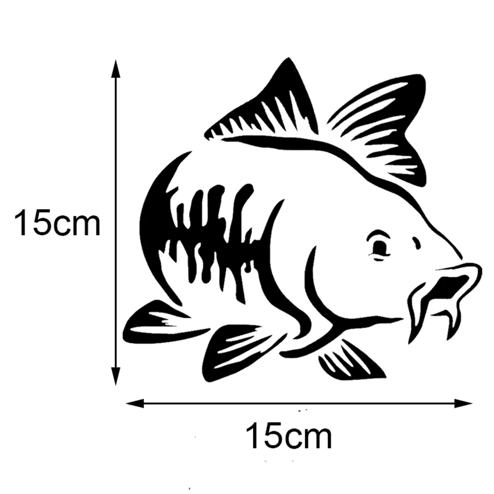 1515 CM Hot Sale Carp Fishing Car Vinyl Decal Art Sticker Kayak Fishing Car Truck Boat Tribal Car Sticker Accessories Black (4)