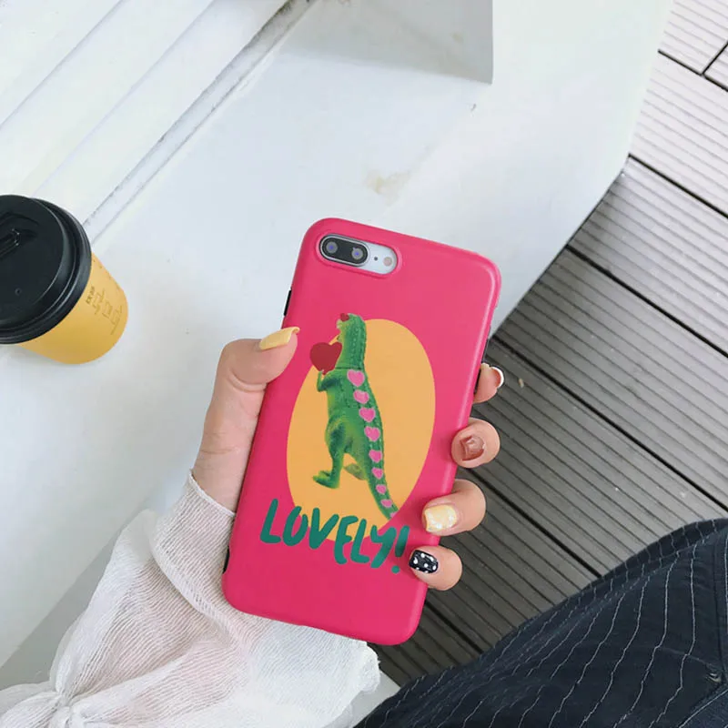 Funny Love Heart Dinosaur Phone Case For iphone 6 6s Case For iphone X 7 8 plus Cover Fashion Cartoon Animal Printed Soft Cases Funny Love Heart Dinosaur Phone Case For iphone 6 6s Case For iphone X 7 8 plus Cover Fashion Cartoon Animal Printed Soft Cases