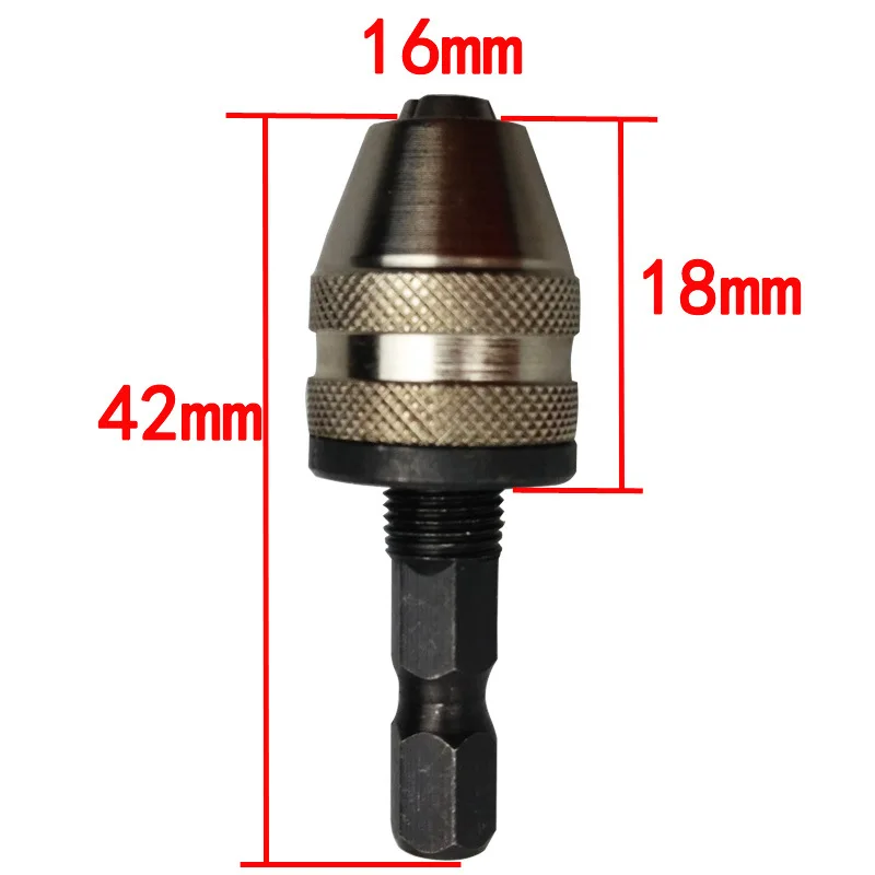 Drills Keyless Conversion Convert 0.5 3mm 1/4" Hex Shank Drill Chuck
