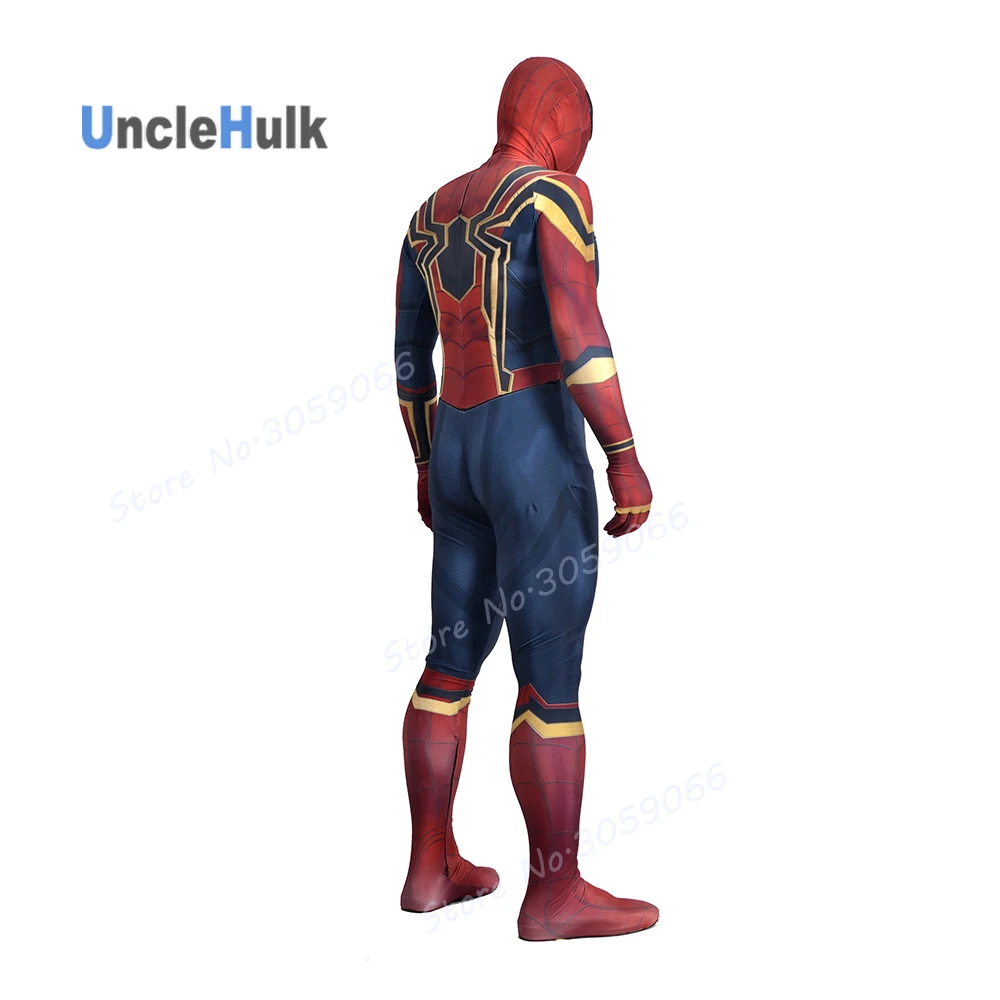 Железный Человек-паук(стиль 2) спандекс лайкра Zentai боди UncleHulk-включает линзы | UncleHulk