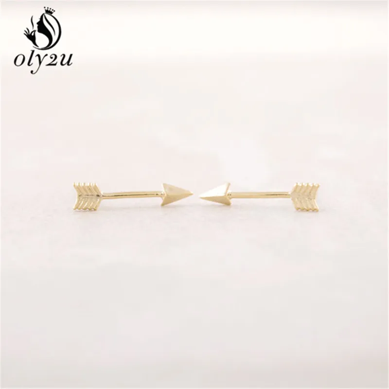 

Oly2u New Fashion Cute Arrow Stud Earrings for Women Geometric Stud Earring Lovely Elegant Simple Cute Ear Studs ED001