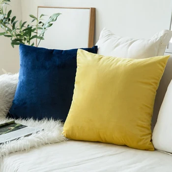 

Pillow Cover Yellow Sofa Decoration Cushion Cover Velvet Pillow Case For Living Room Car Decoration Kussenhoes 45x45 Home Decor