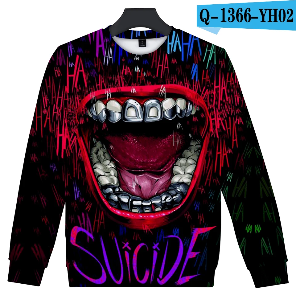 haha joker Bastard Great villain long-sleeved sweater with jeans game popular casual wear loose new loose - Цвет: Синий