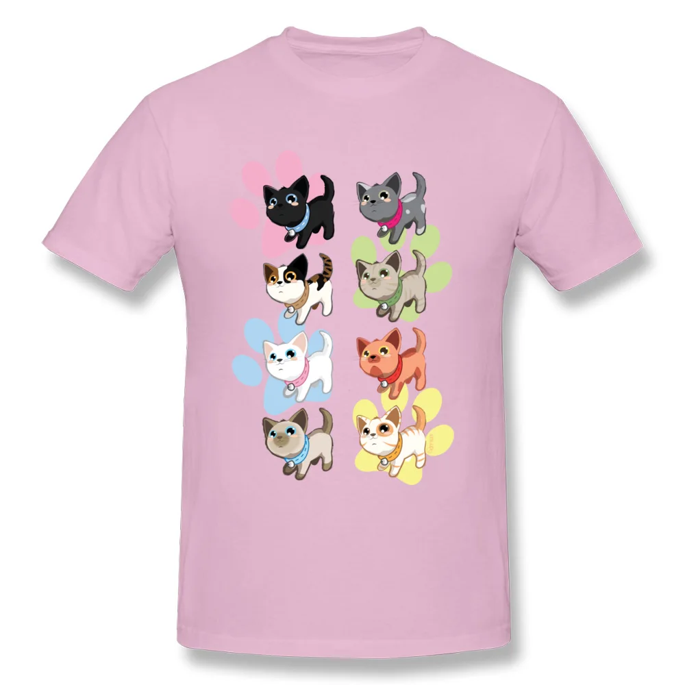 Mens Funky Hip hop Tops & Tees Round Neck Mother Day 100% Cotton T-shirts Fitness Tight Short Sleeve Pussy Cats Tee Shirt Pussy Cats pink