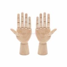Деревянная правая левая рука модель набросок рисунок соединенный подвижный манекен пальцев шарнирная модель художника Jy19 19