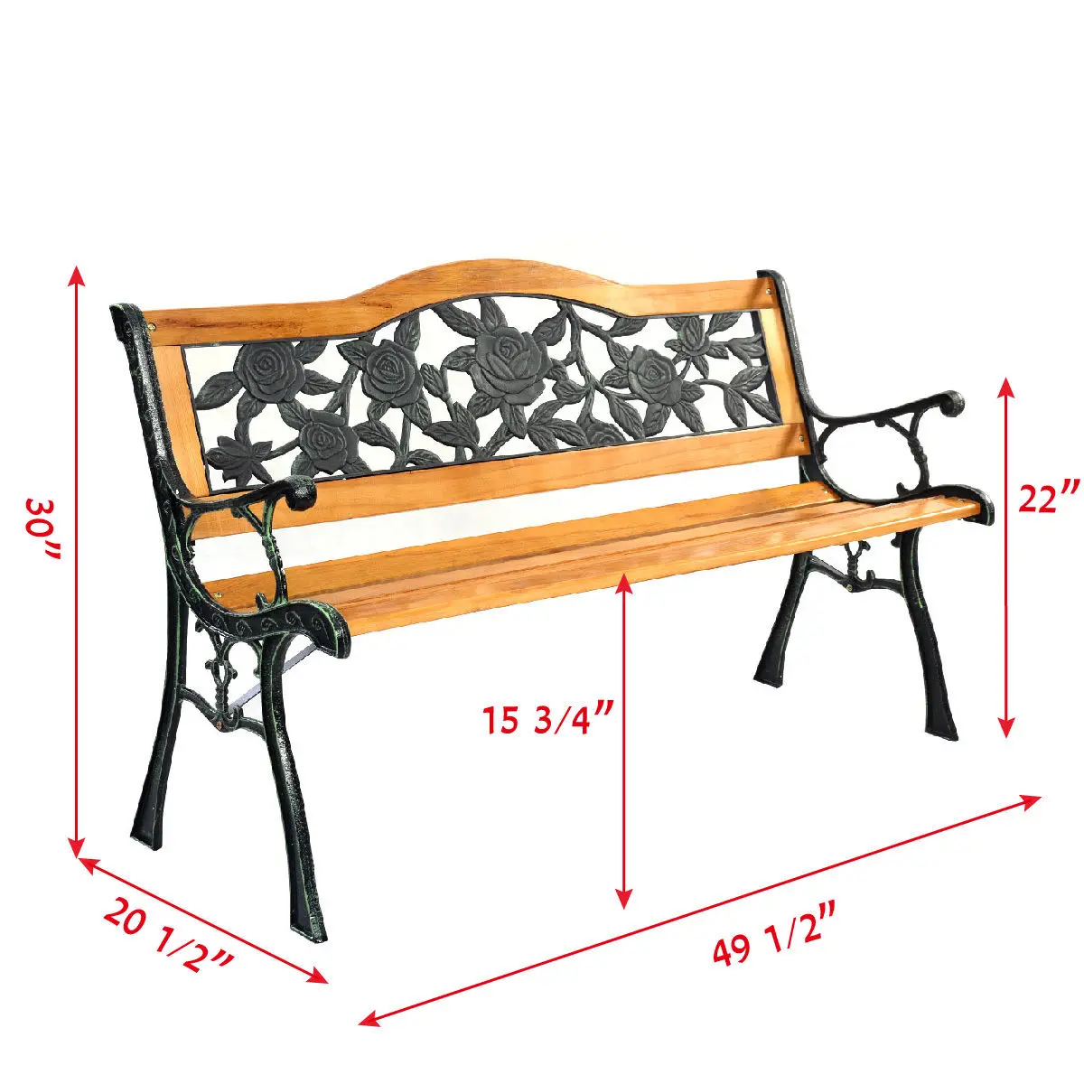 Giantex Patio Park Garden Bench Porch Path Chair Outdoor Furniture
