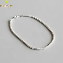 Форзац из стерлингового серебра 925 пробы браслеты для женщин круглая цепочка из змеиных костей Простые Модные Изящные ювелирные Браслеты и браслеты Ol стиль