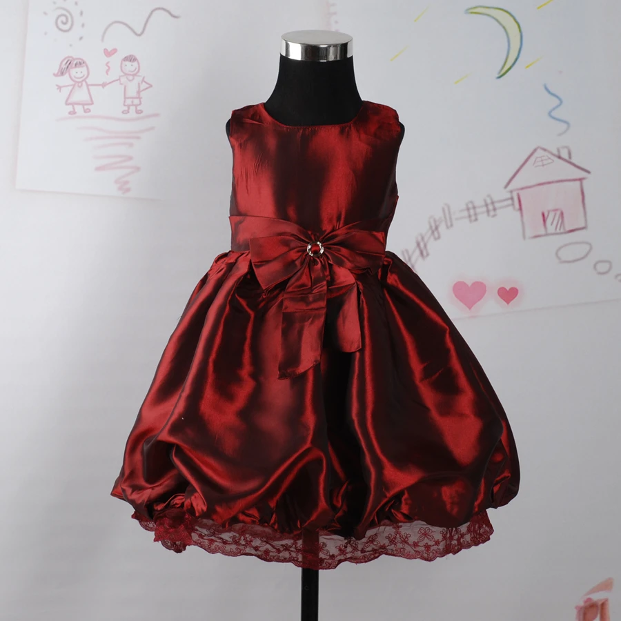 burgundy baby dress