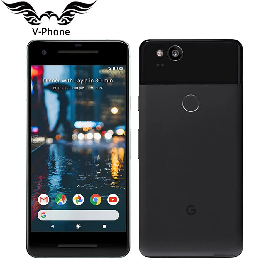 Абсолютно мобильный телефон Google Pixel 2, версия США, 4 Гб ОЗУ, 128 ГБ, 5,0 дюйма, восьмиядерный смартфон Snapdragon 835, отпечаток пальца, Android, 4G