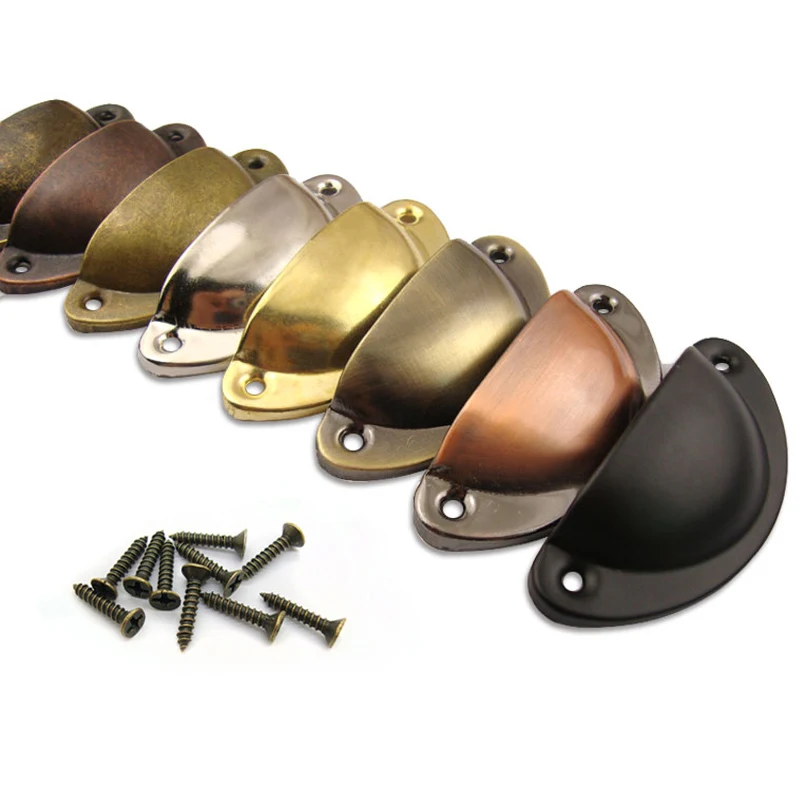 

5pcs! Antique semi-circular shell shape furniture drawer handle modern simple drawer knobs pulls for home decoration