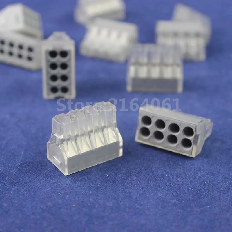 

20pcs (773-108) Universal Compact Push Wire Connector For Junction Box 8 Pin Conductor Terminal Block For AWG 18-14 /PCT 108