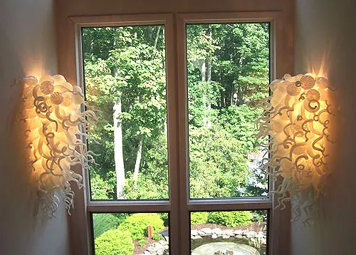 Необычные теплый настенный светильник светодиодный источник дутая Стекло Wall Art