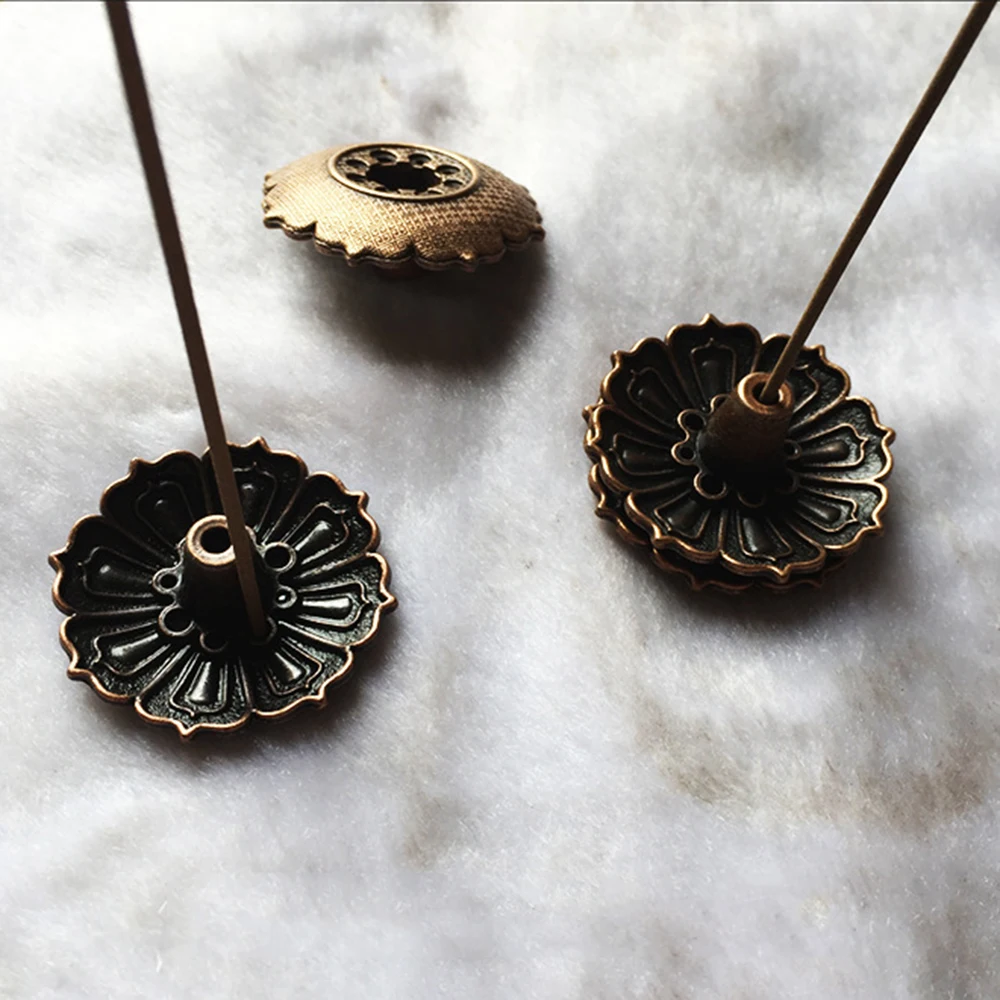 2 Pcs / Set Lotus Shape Metal Burner Holder 9 Holes Incense