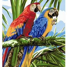 На заказ Алмазная картина Полная площадь/Круглый Мультфильм Птица Попугай eigen foto Алмазная вышивка аксессуары eid box ima стежки