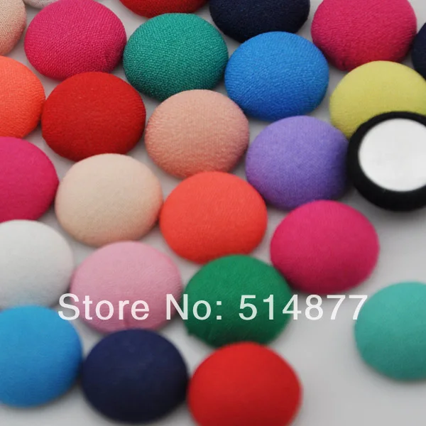 

10/50/100pcs Colorful Round printing fabric covered button with flat back accessories CT11