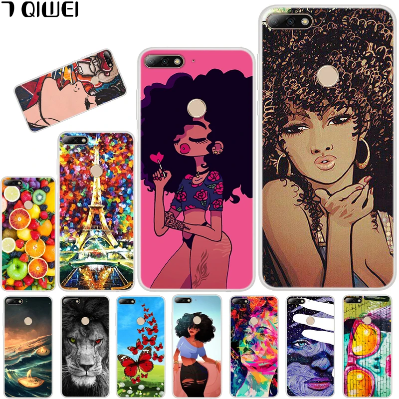 

Honor 7C Pro Case 5.99'' Silicone Soft TPU Phone Case For Huawei Y7 Prime 2018 Case Soft TPU Cover For Huawei Y7 Pro Girl Cool