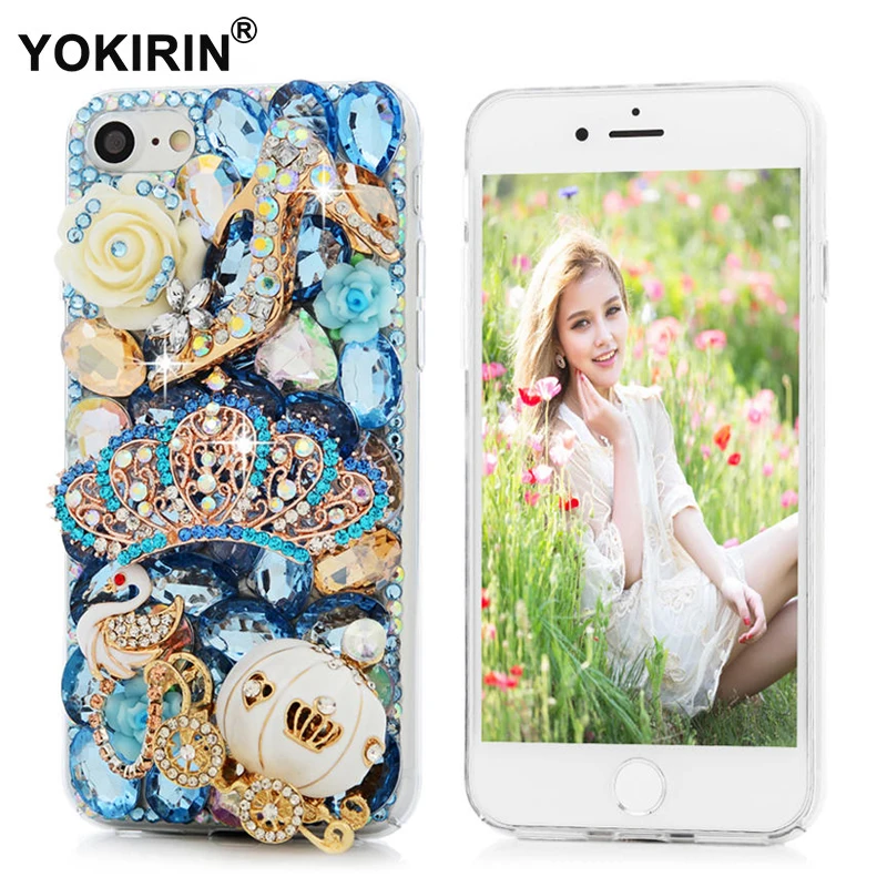 

YOKIRIN Bling Rhinestone Case For iPhone 7 Luxury 3D Handmade Diamond Glitter Crystal Hard PC Clear Back Cover For iPhone 7