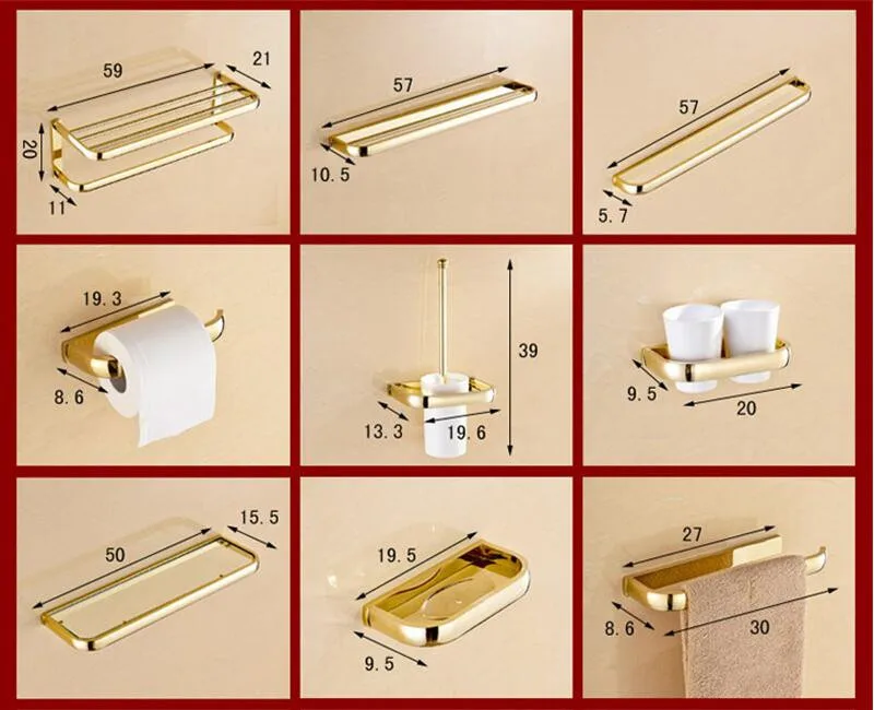 Набор аксессуаров для ванной комнаты, Золотой квадратный держатель бумаги, полотенцесушитель, мыльница, вешалка для полотенец, стеклянная полка держать полотенец для ванной набор
