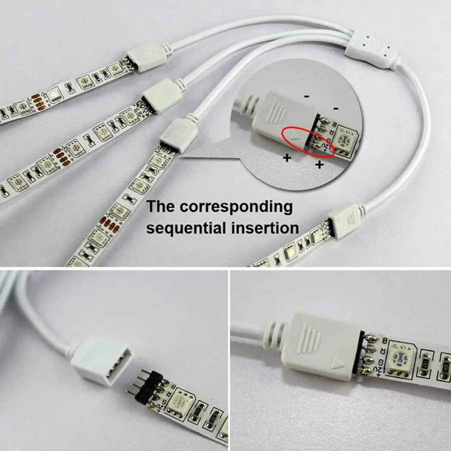 Отклонения в размерах на 1-2/3/4 Порты 4 Pin коробка передач с соединительный кабель с разъемом кабеля DC гнездовой разъем сплиттер разъем провода кабеля для 2835 3528 3014 5050 цветных(RGB) светодиодных лент огни