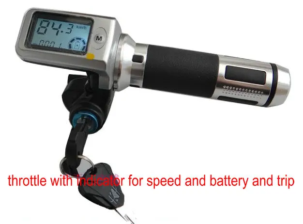 Perfect twist throttle rolling handlebar for electric bike scooter tricycle MTB 36v48v60v with lock/key/cruise&speed battery indicator 0