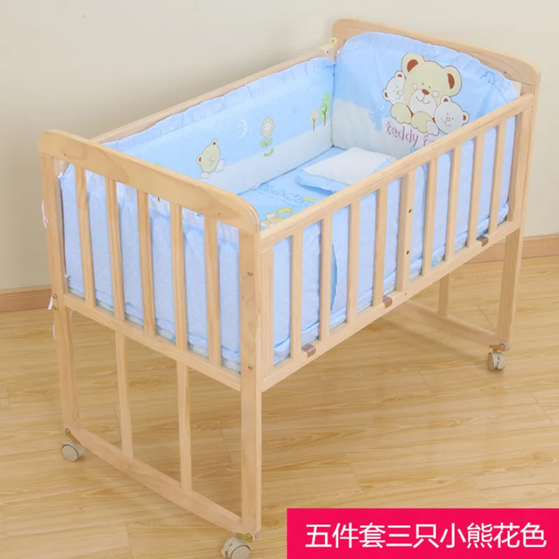 5 шт./компл. натуральный хлопок кроватки бампер съемный Детская кровать утолщенной детские постельные принадлежности декор комнаты новорожденных детс