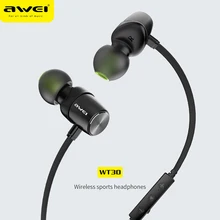 AWEI WT30 беспроводные Bluetooth наушники, водонепроницаемые наушники, гарнитура с микрофоном, спортивные наушники, наушники для телефонов