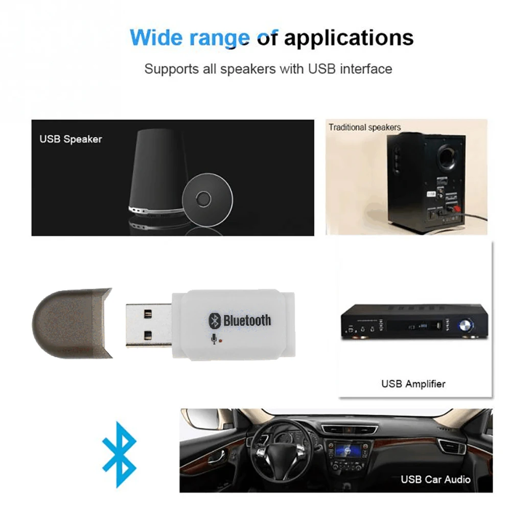 USB AUX Bluetooth автомобильный комплект 5,0 стерео беспроводной ausio приемник адаптер для автомобиля радио сабвуфер усилитель мультимедиа аудио адаптер