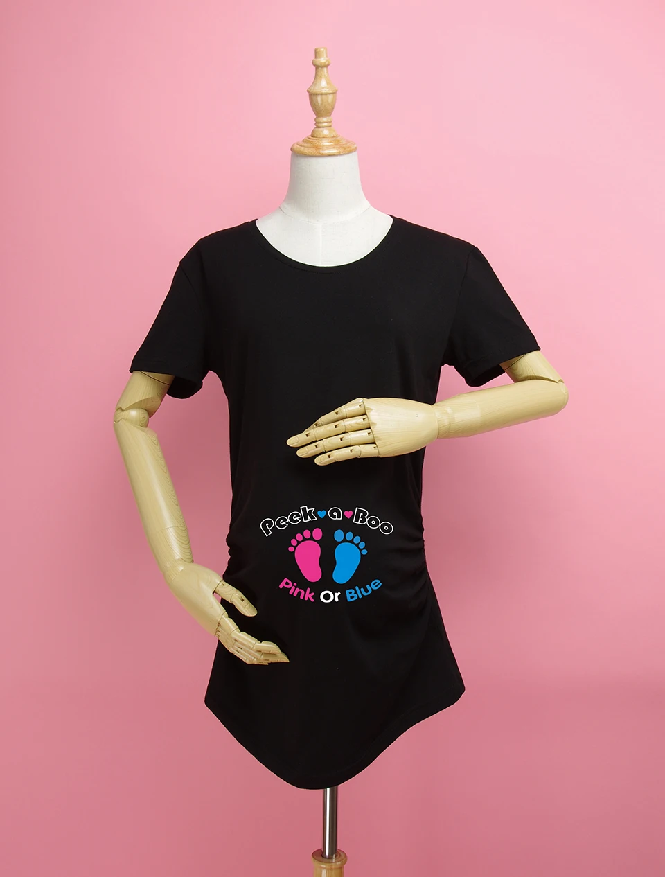 "Розовый или Голубой" значит, мальчик или девочка Рубашка Материнства 100% Хлопок Материнства Одежда для беременных женщин Плюс Размер XXL Бесплатная Доставка