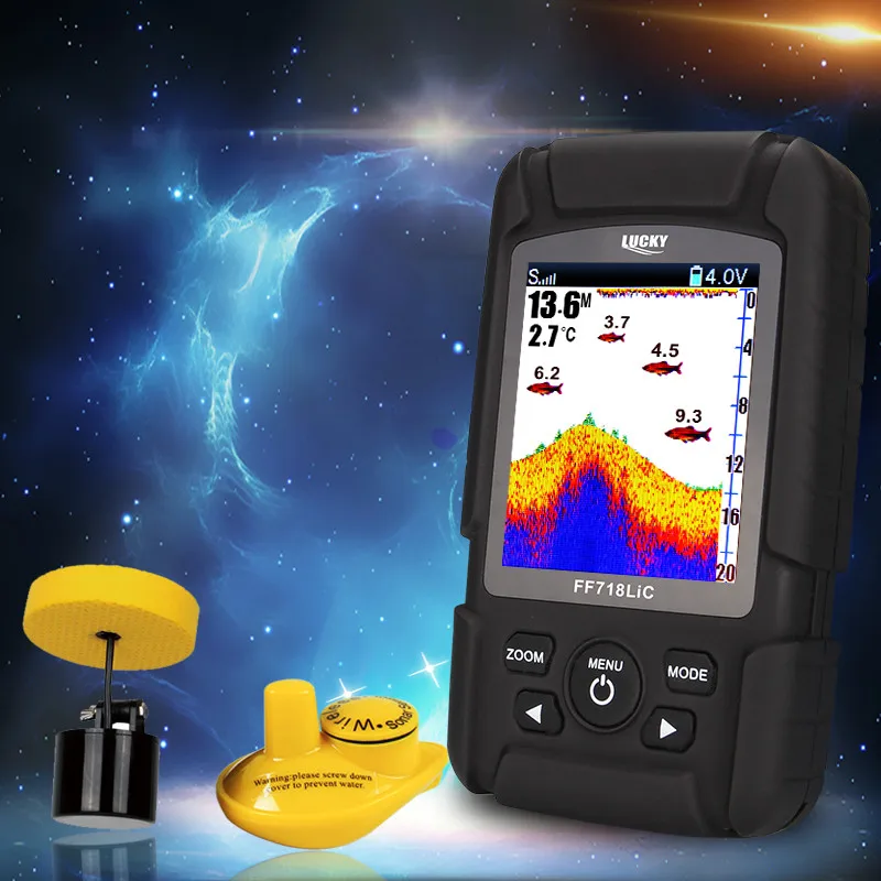 - LUCKY wireless fishfinder FF718LiC deeper finder Sonar Transducer 2in1 Wired amp Wireless Sensor Portable Waterproof Fish Finder