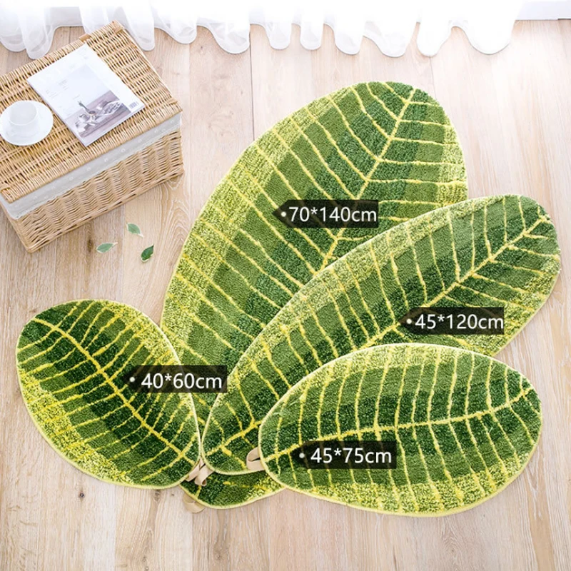 Стильный Милый домашний коврик с имитацией листьев для удобства, ковер для комнаты, коврики для спальни, ванной комнаты, дверной коврик, ворсистые коврики