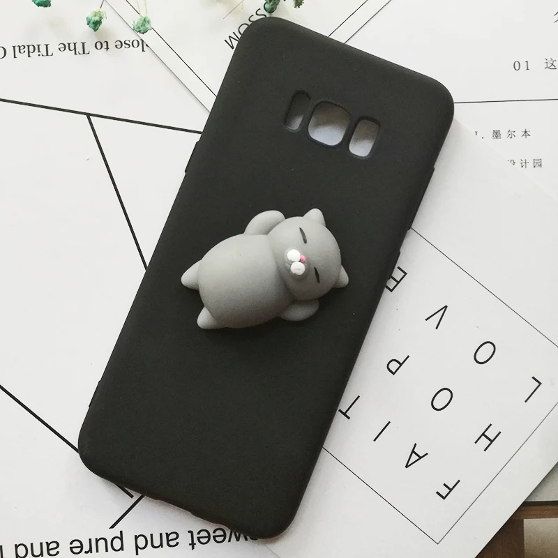 3d Squishy Cat Silicon TPU Soft Cases For Samsung Galaxy S8 S9 plus S7 S6 J3 J5 J7 2017 j510 J710 j310 A6 Candy Back phone Cover (32)