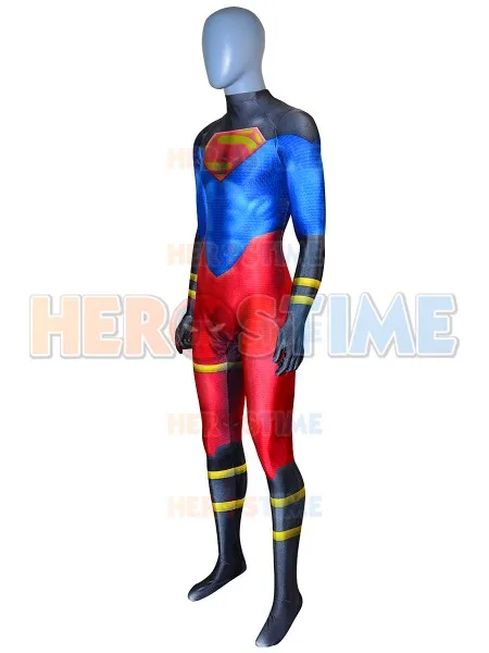 Superboy Косплэй костюм Young Justice Хэллоуин костюм Зентаи 3D печатных YJ Superboy Супермен комбинезон из лайкры для мужские Мальчики Дети