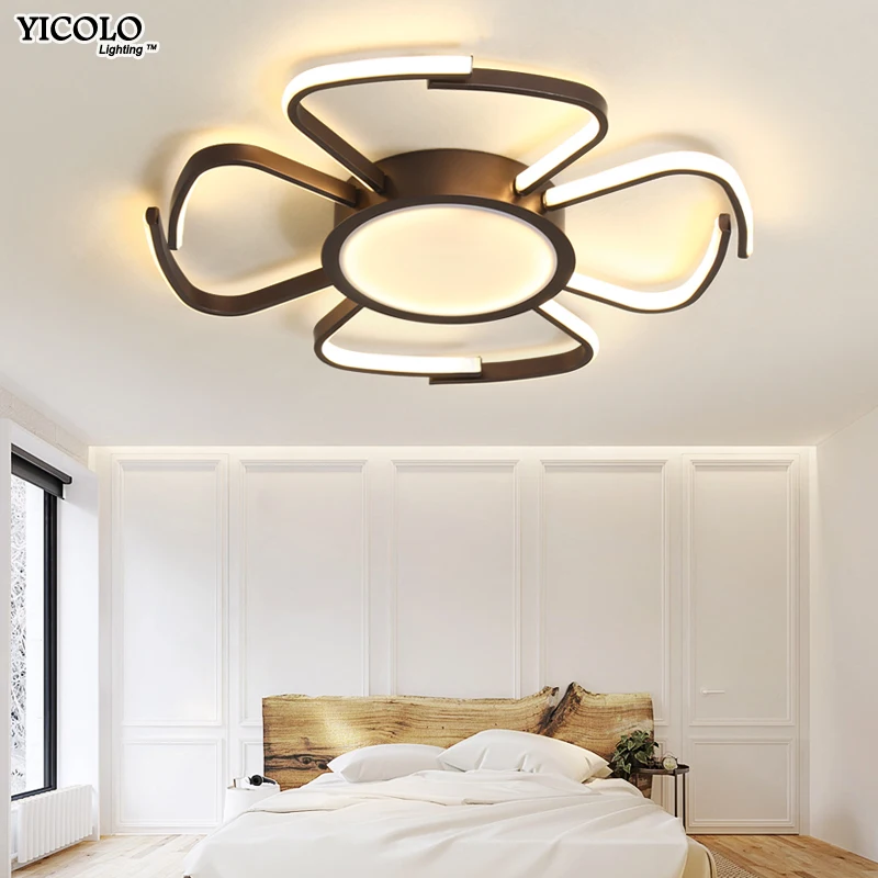 

coffee white led Ceiling Lights Led Lamp Ceiling Lustre Remote Control Dimming Lighting Fixture Living Room Bedroom Dining Room